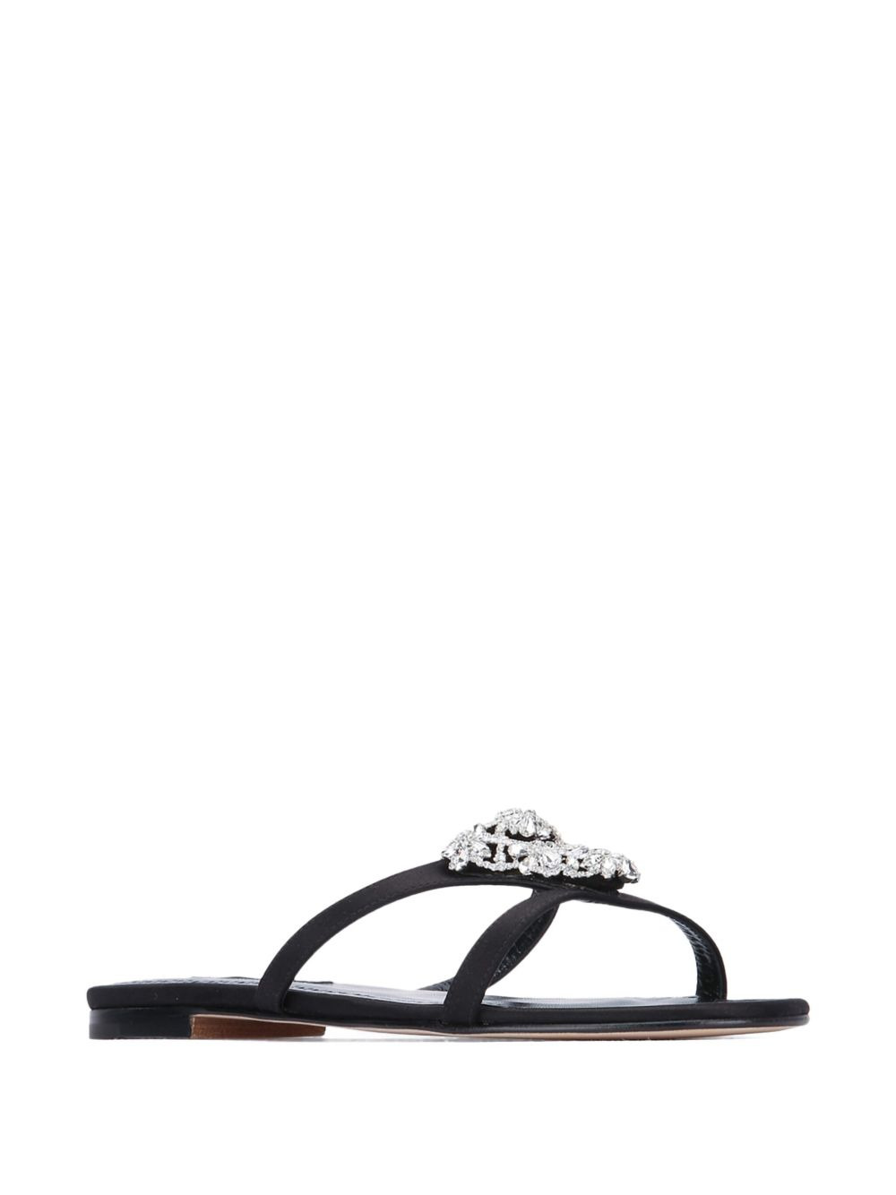 Trinamu crystal-embellished satin flat sandals - 2