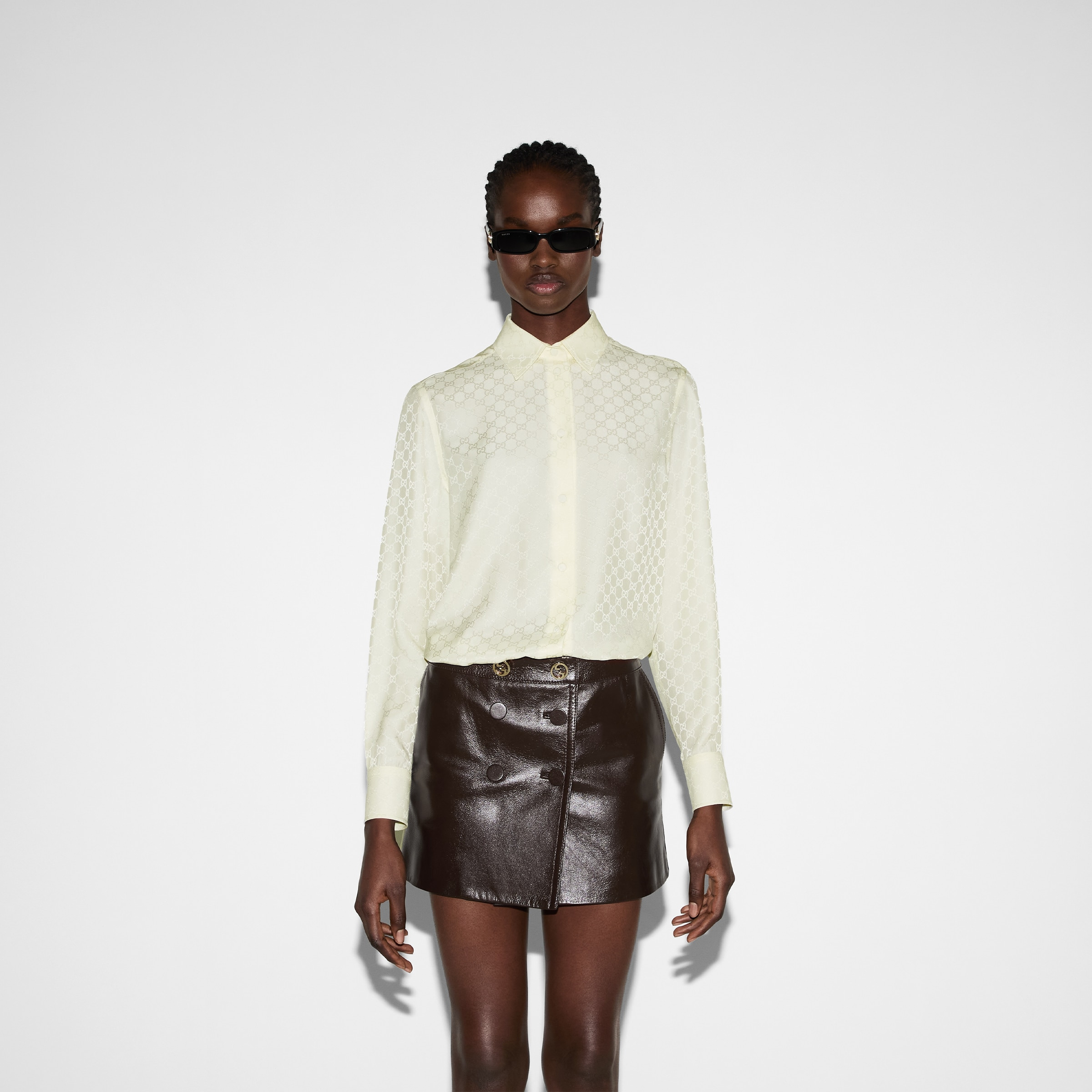 GG crêpe silk shirt - 3