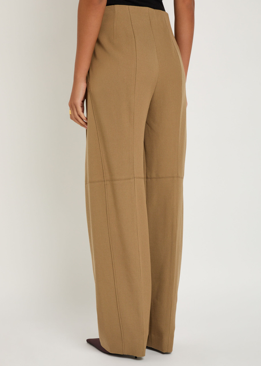 Victoria Beckham Panelled Barrel-leg Wool Trousers - 3