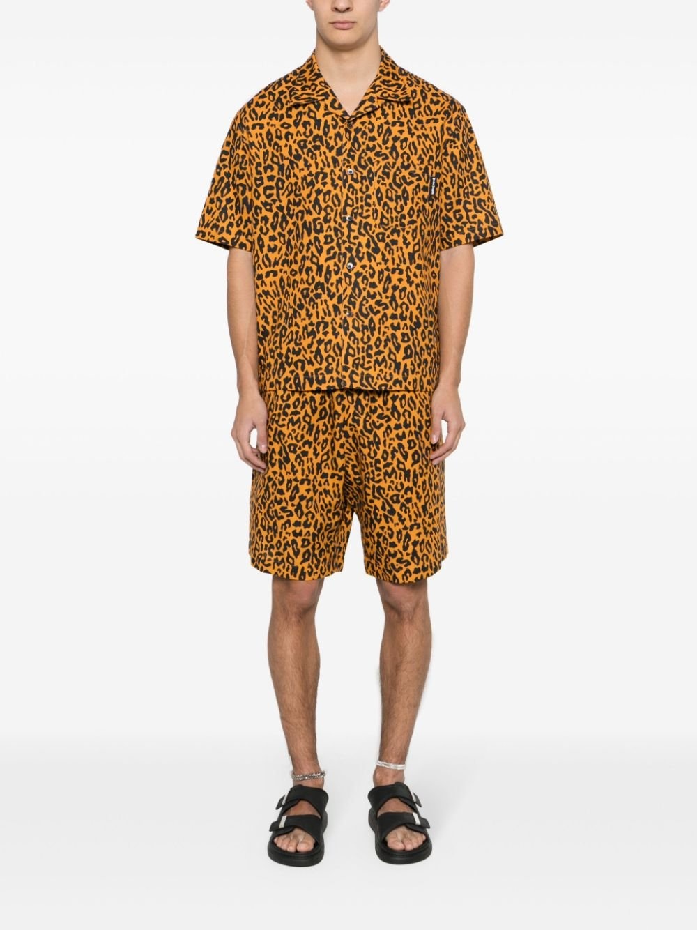 Palm Angels Cheetah Bowling Shirt Orange - 5