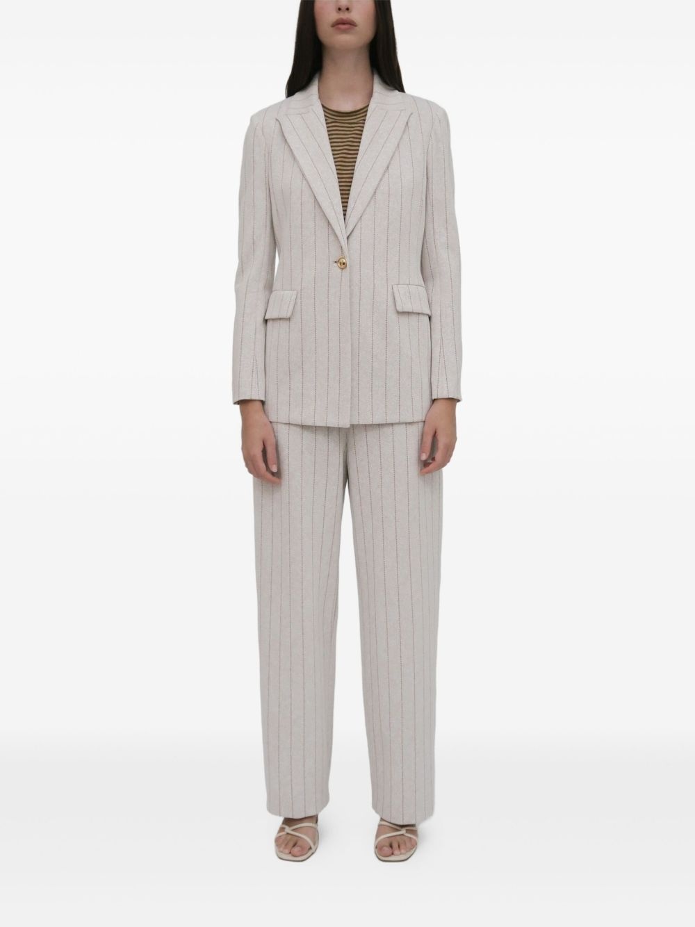 pinstriped tailored blazer - 2