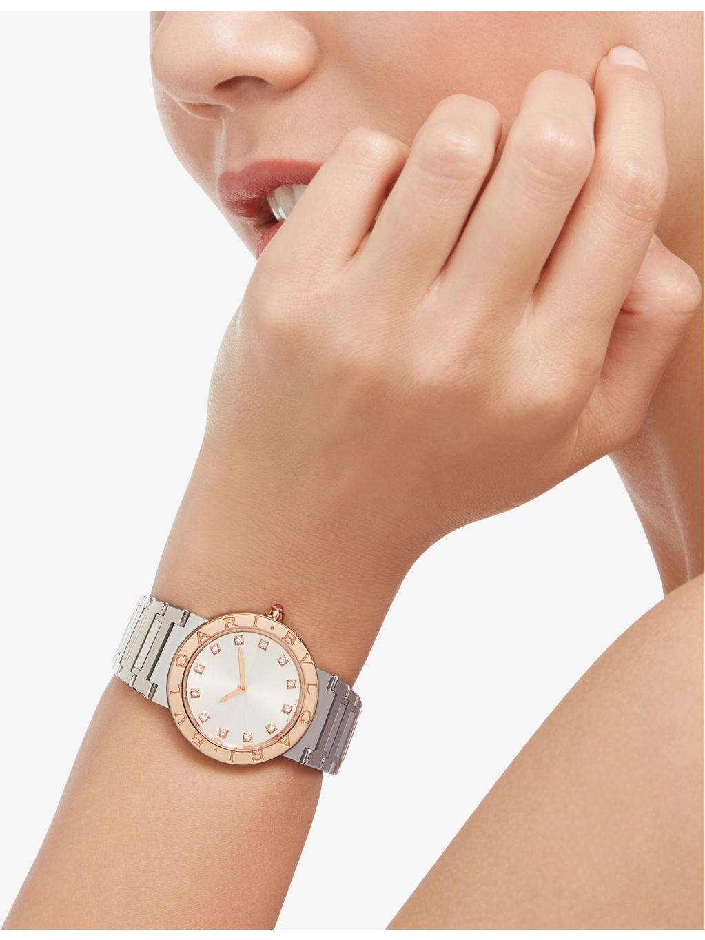 BBL33C6SP12 BVLGARI BVLGARI 18ct rose-gold, stainless steel and 0.21ct diamond watch - 3