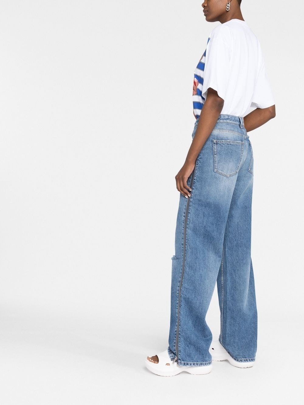 zip-detail straight-leg jeans - 4