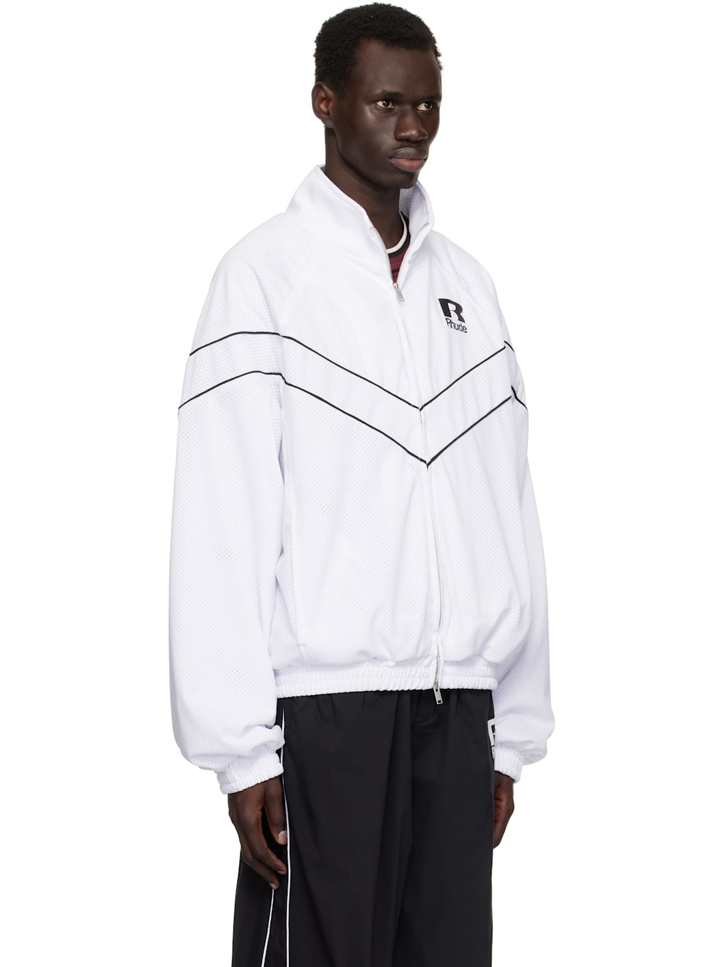 White Piping Raglan Track Jacket - 2