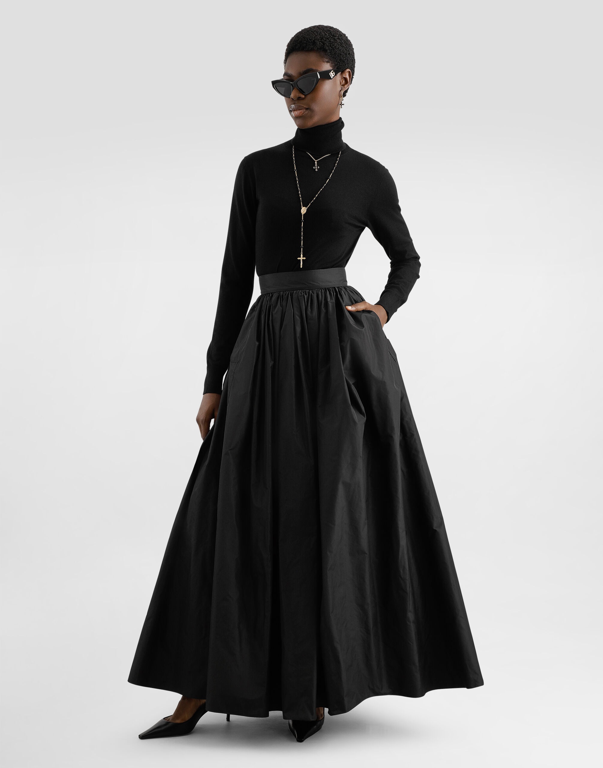 Long taffeta circle skirt - 2