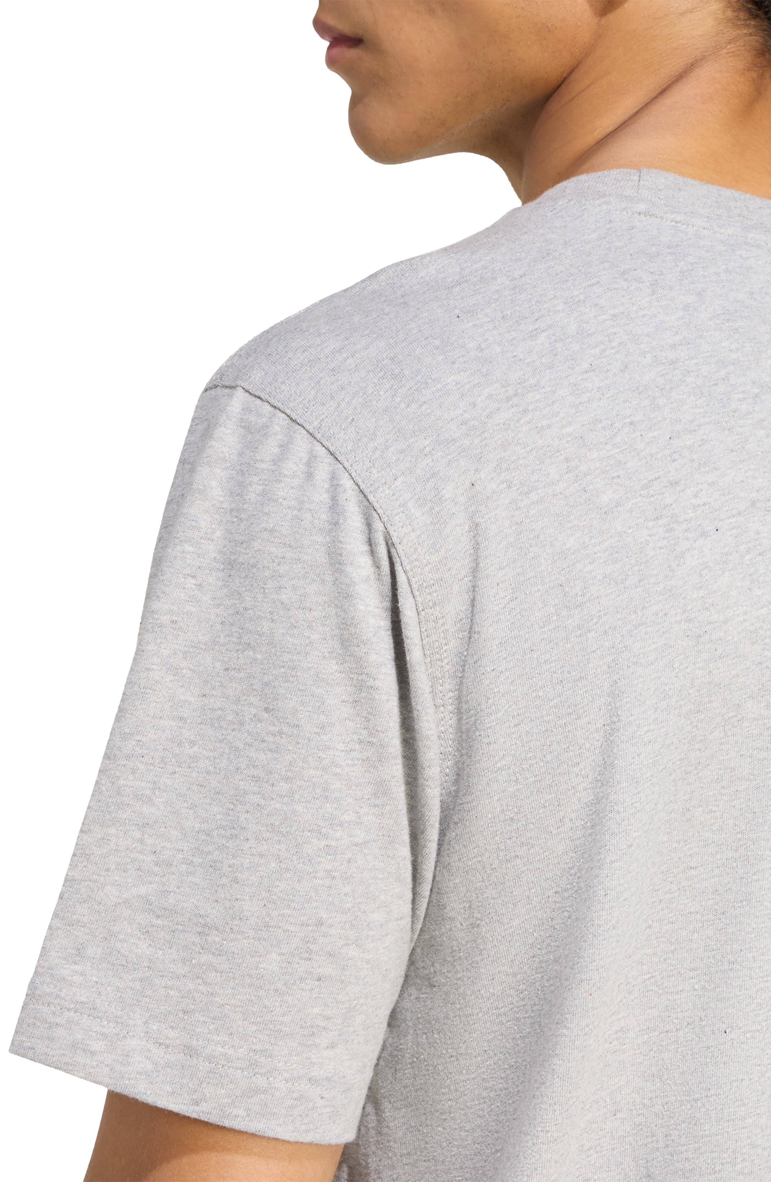 adidas Originals Trefoil Essentials Cotton T-Shirt in Medium Grey Heather/White at Nordstrom - 3