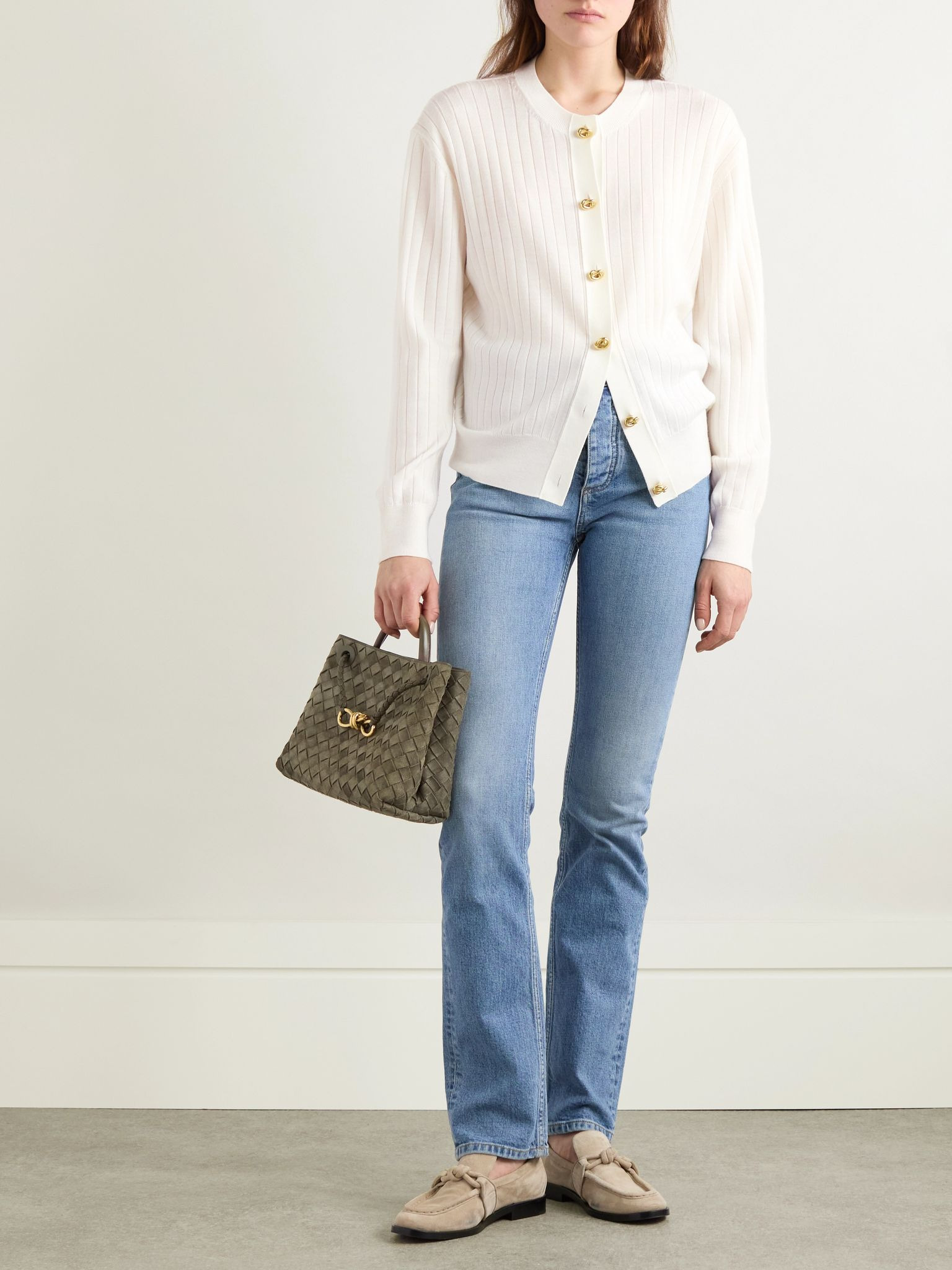 Ribbed wool cardigan Off-white - 2