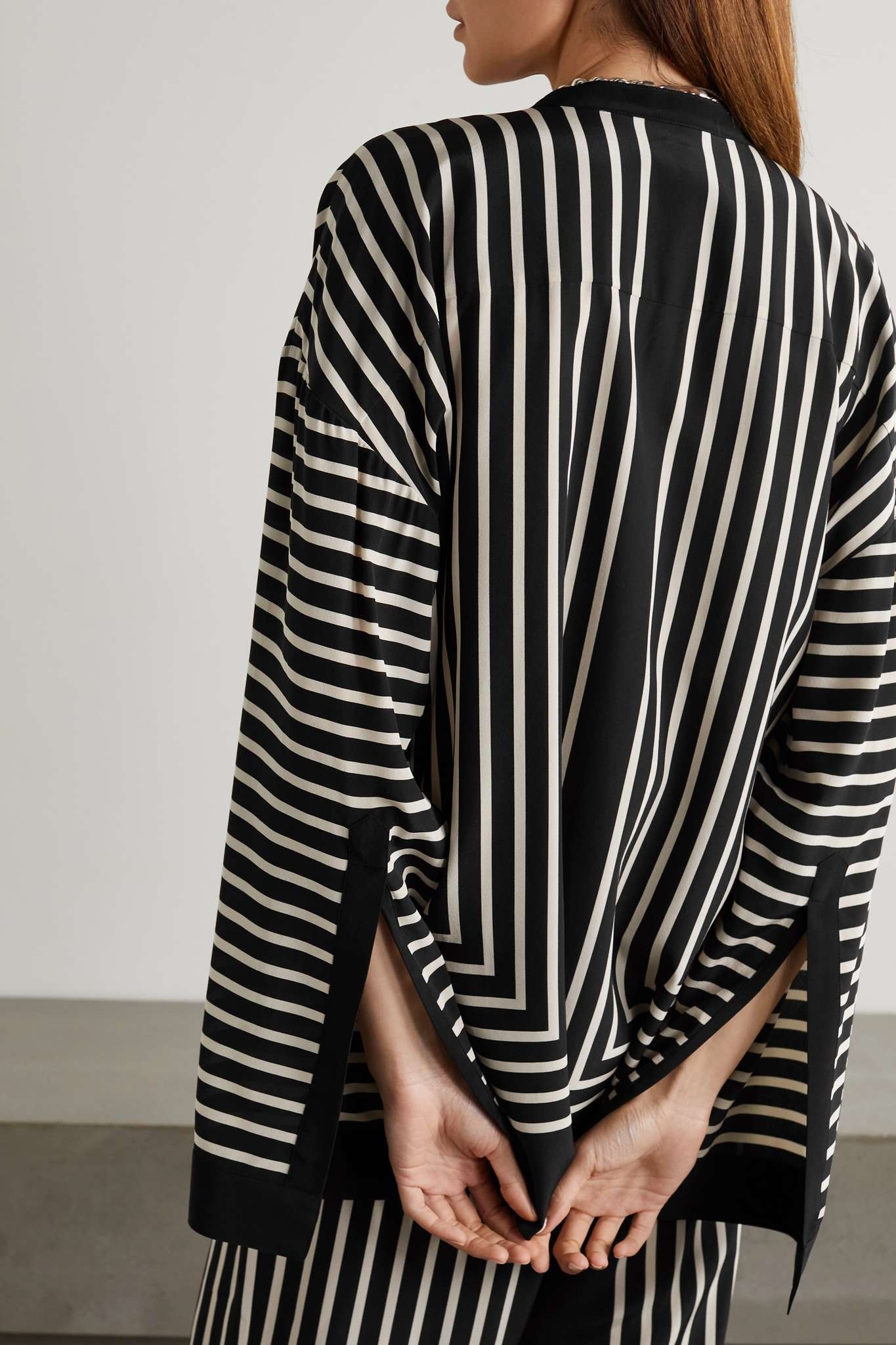 Striped silk crepe de chine blouse - 3