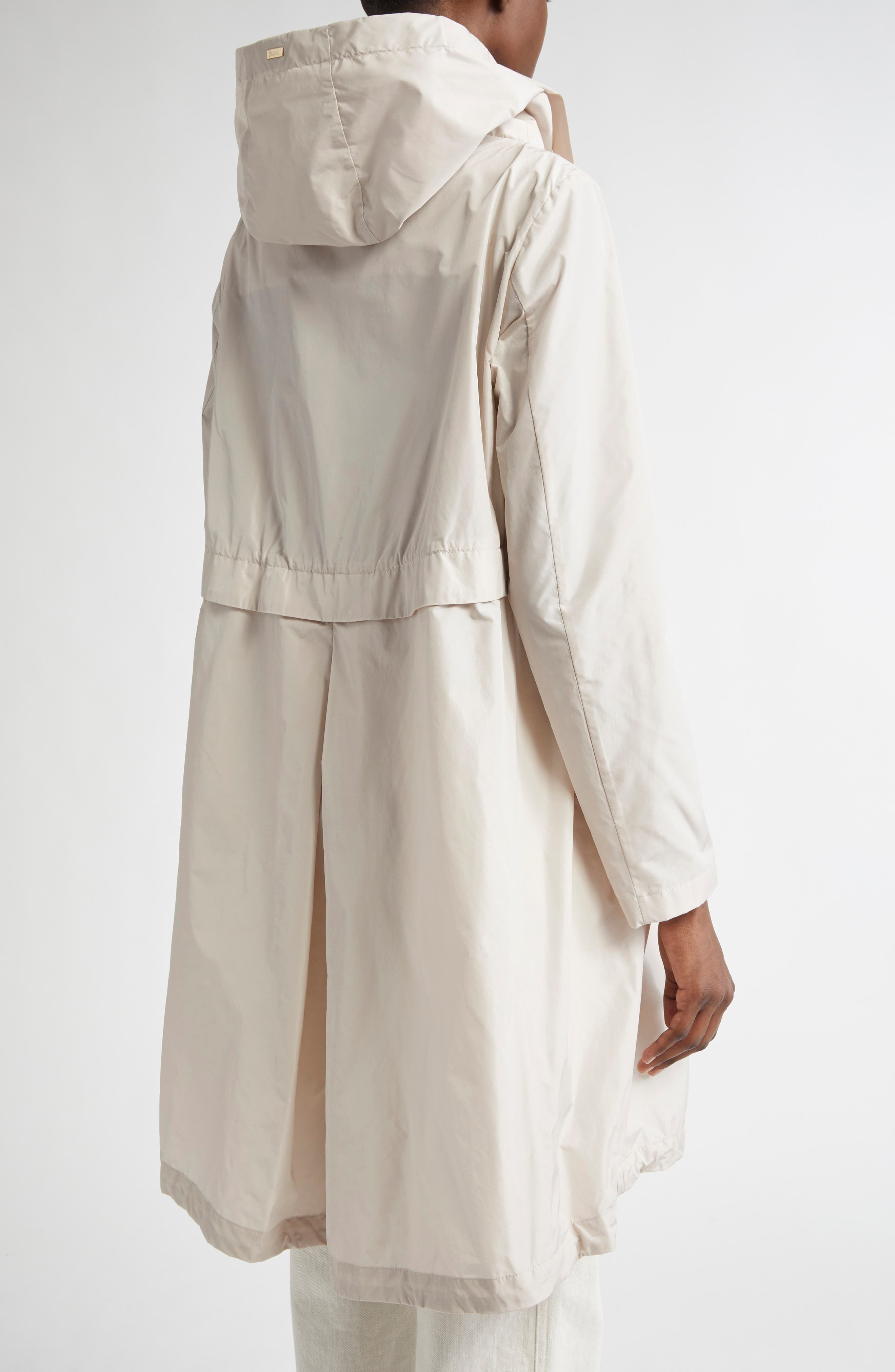 Herno Techno Taffeta A-Line Parka in Champagne at Nordstrom - 2