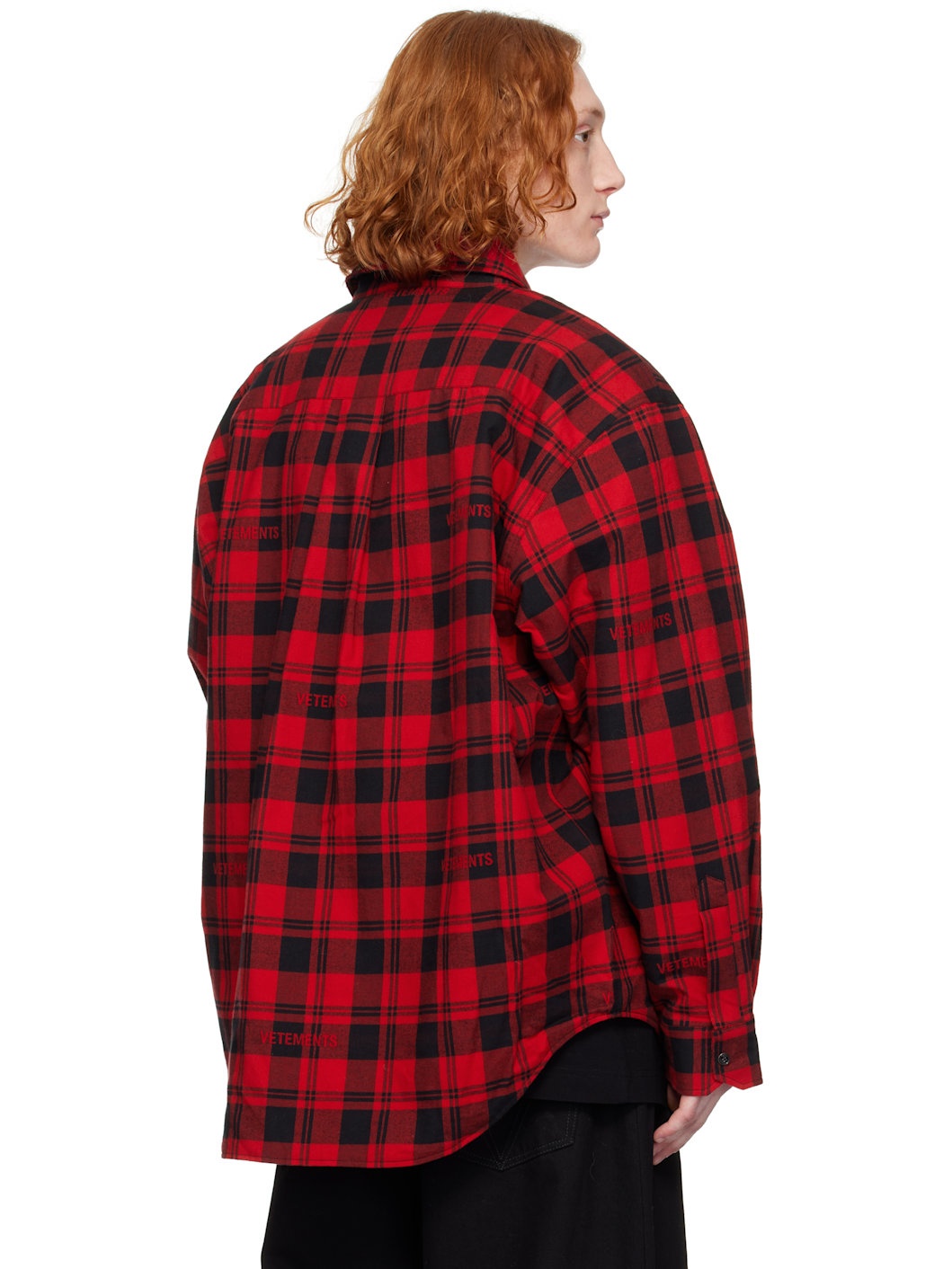 Red Padded Flannel Overshirt - 3