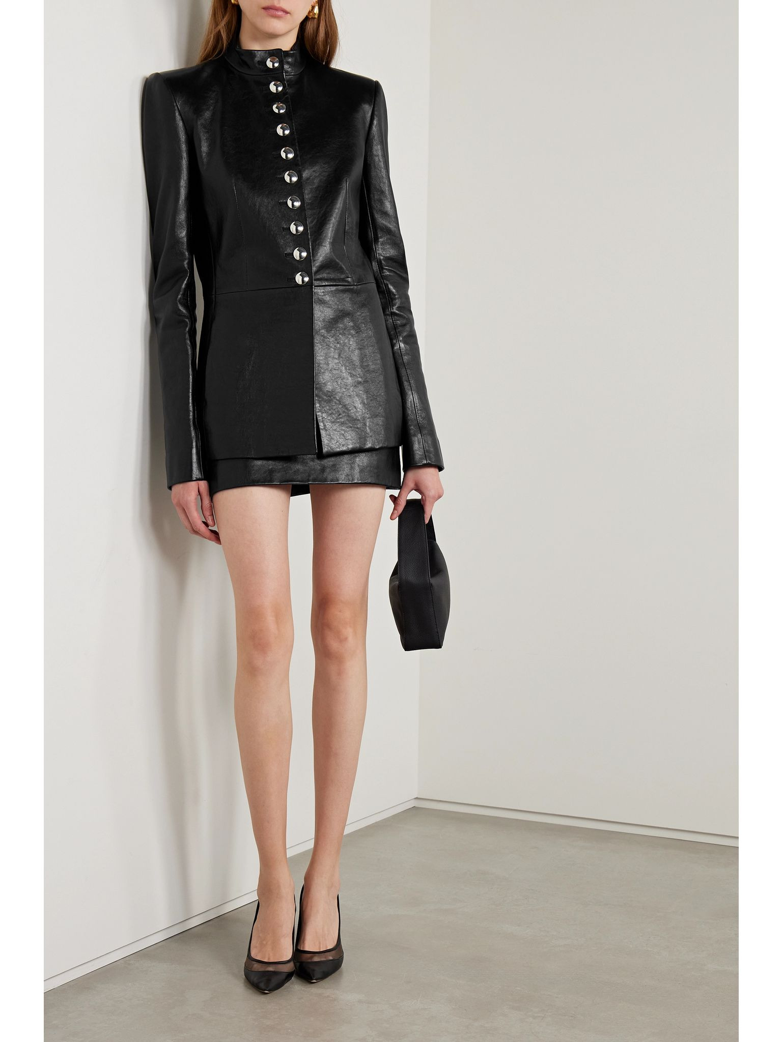 Jett leather mini skirt Black - 2