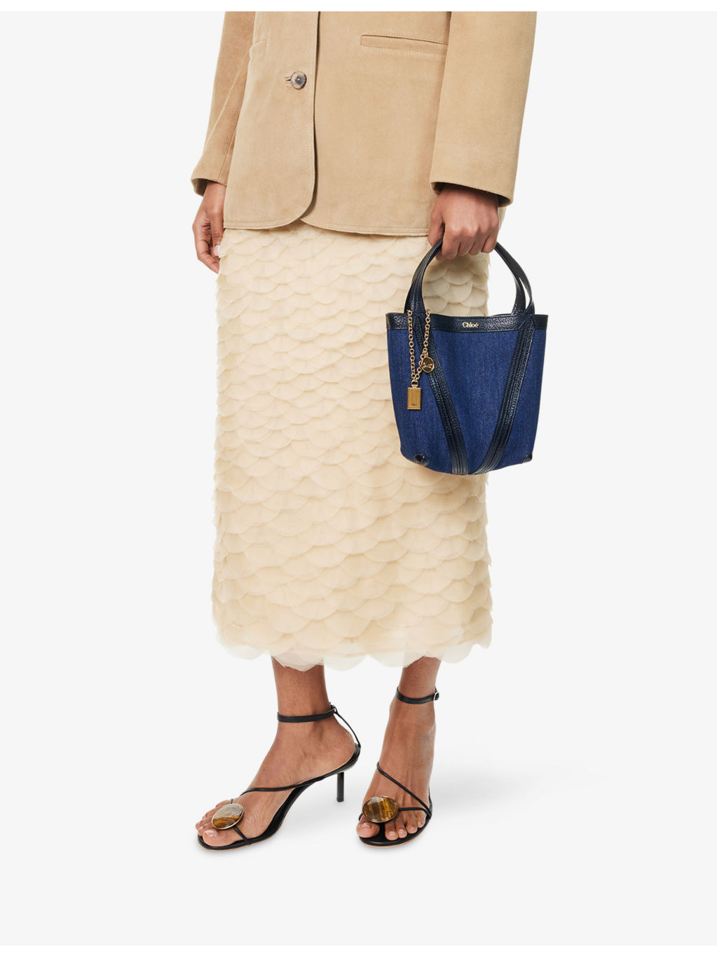 Spin Small Denim And Leather Tote Bag - 2