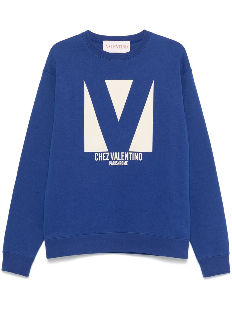 Chez Valentino-print sweatshirt 1