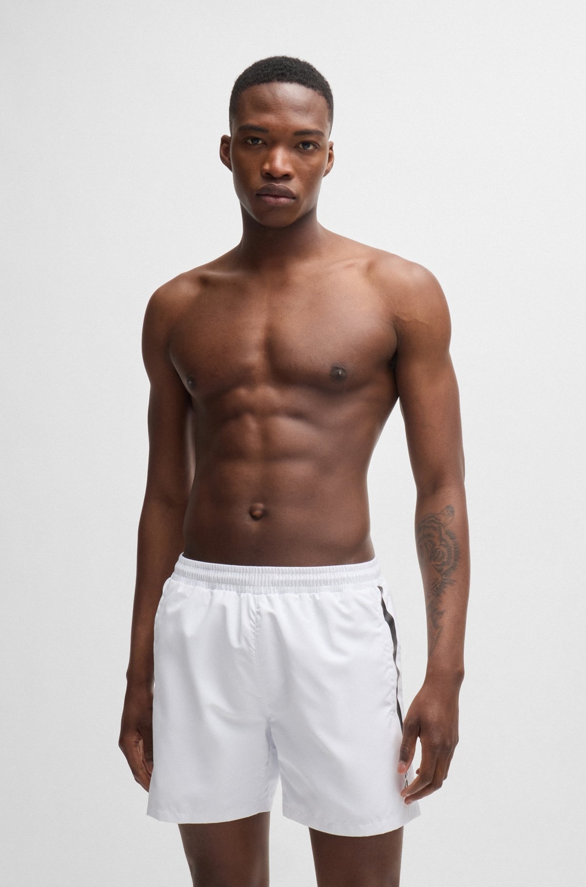FULLY LINED SWIM SHORTS WITH LOGO PRINT - 2