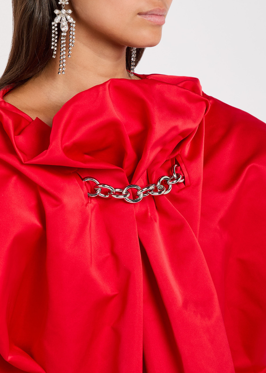 Simone Rocha Duchess Draped Satin Midi Dress - 5
