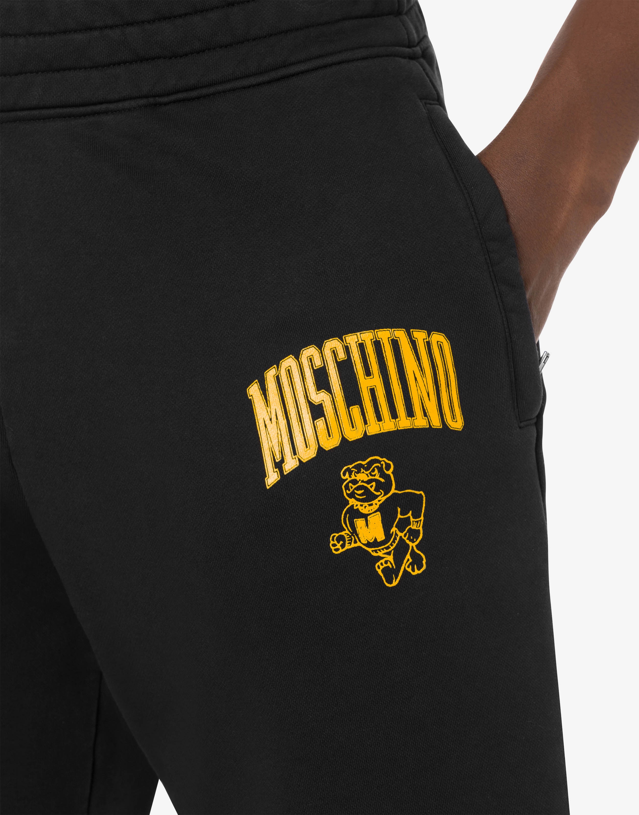 MOSCHINO VARSITY FLEECE BERMUDA SHORTS - 4
