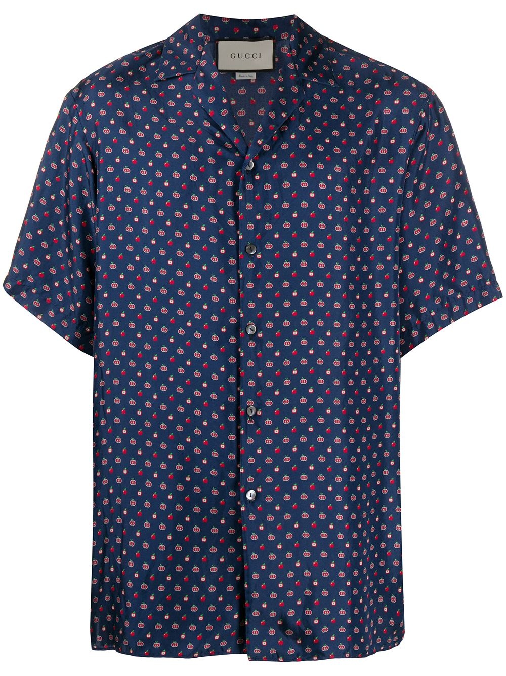 GG apple motif silk shirt - 1