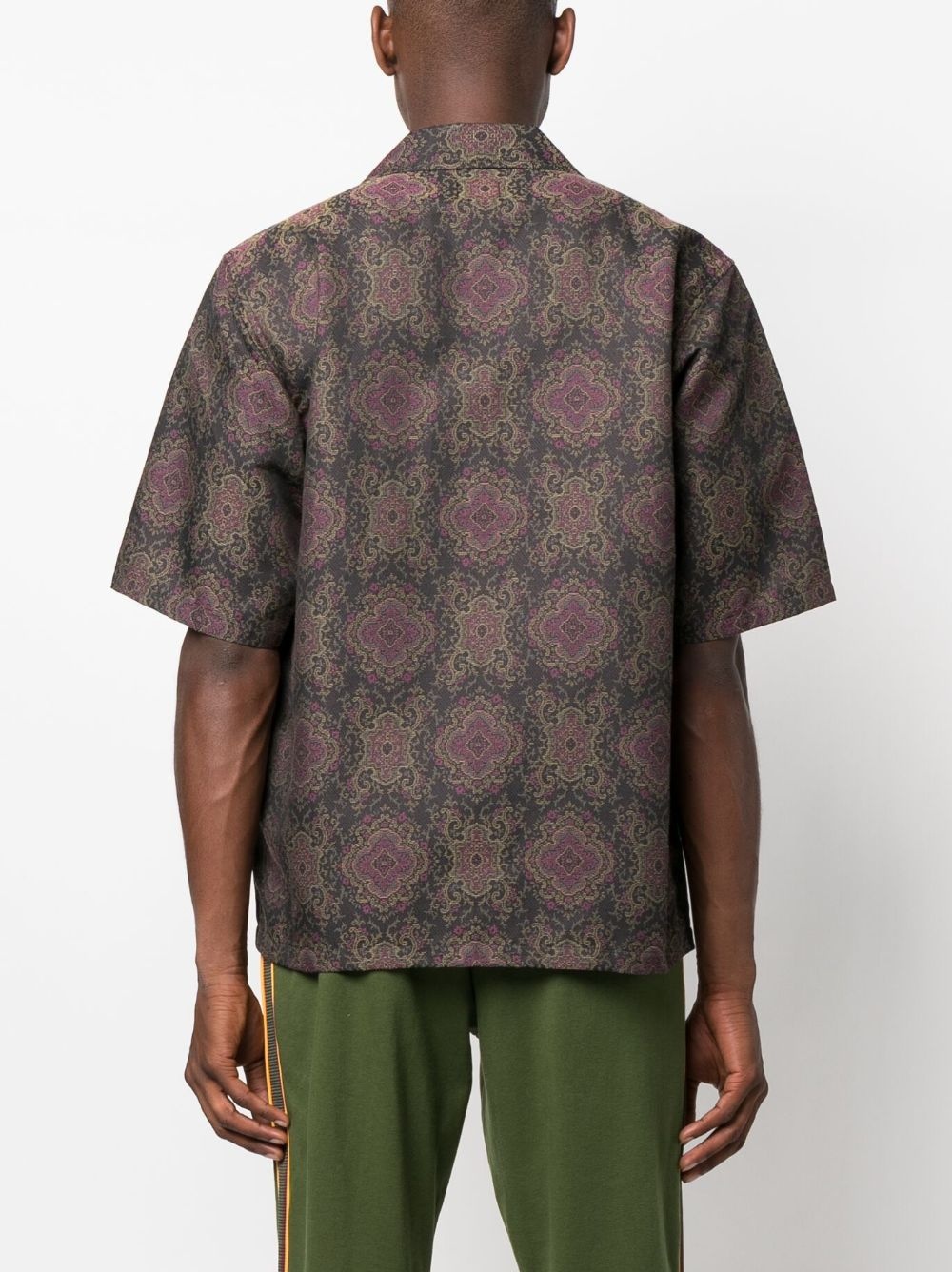 geometric-pattern short-sleeved shirt - 4