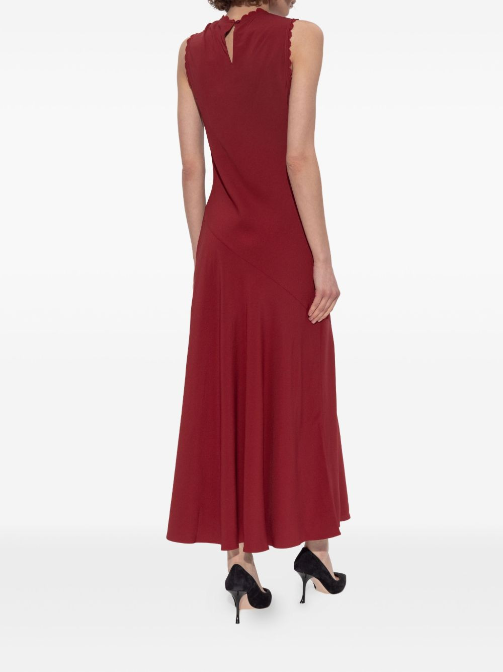 scallop-trim midi dress - 4
