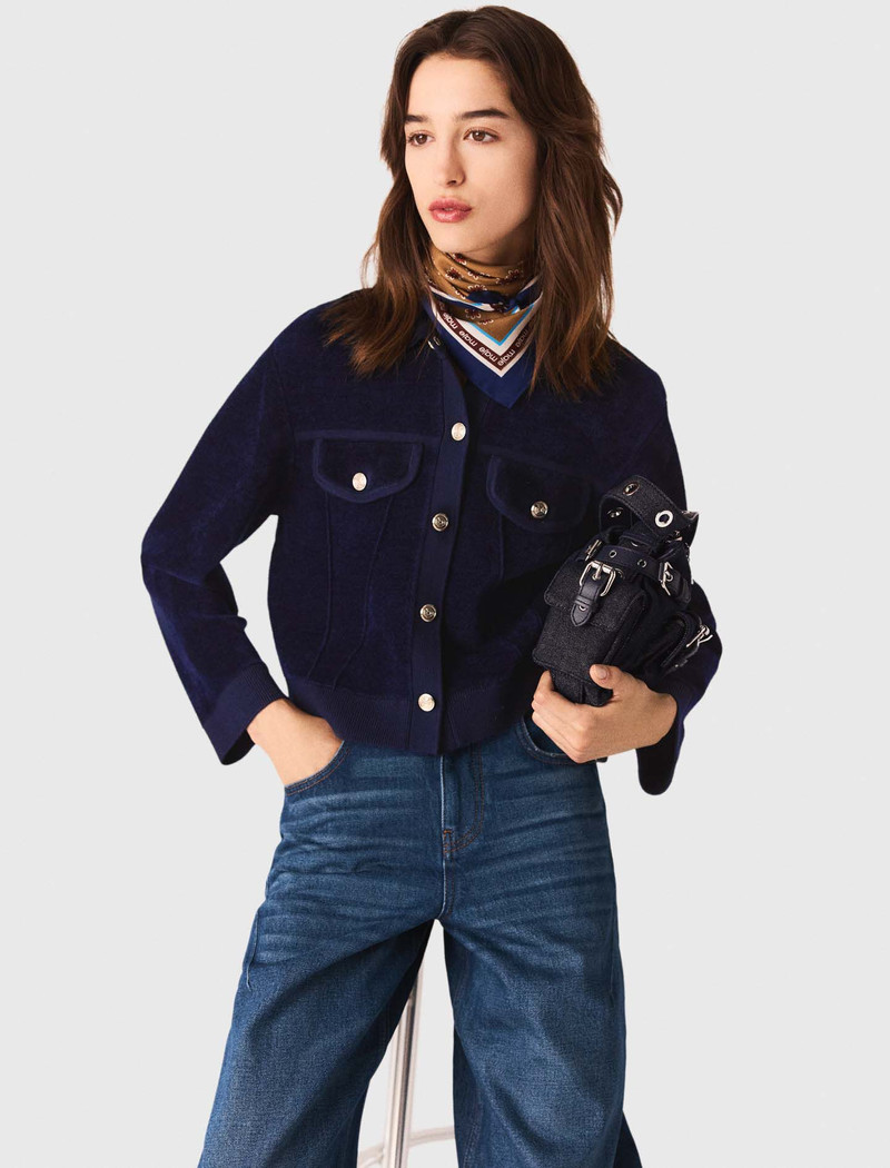 Cropped velvet jacket 5