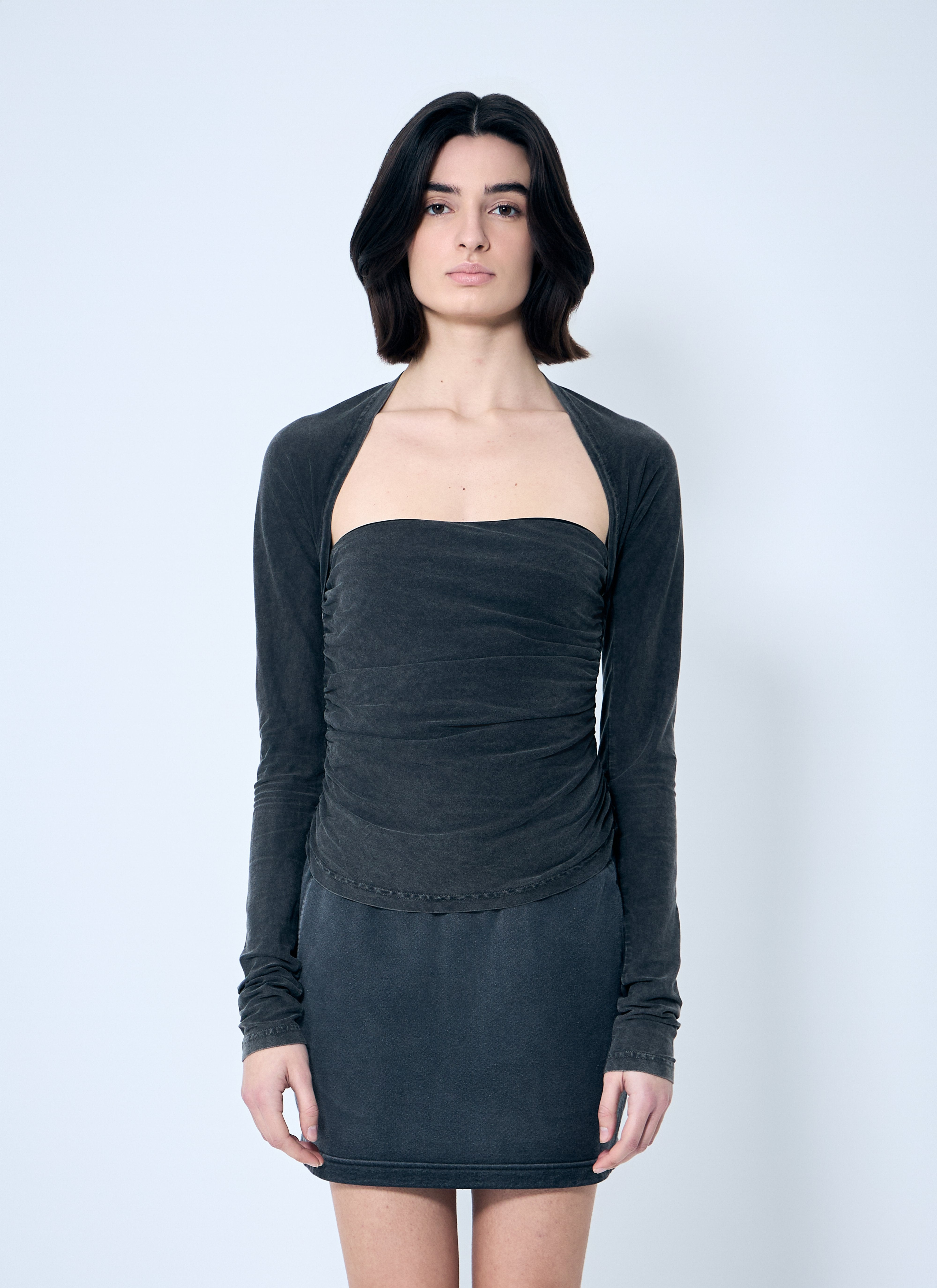 Alexander Wang Women Ruched Square Neck Top - 1