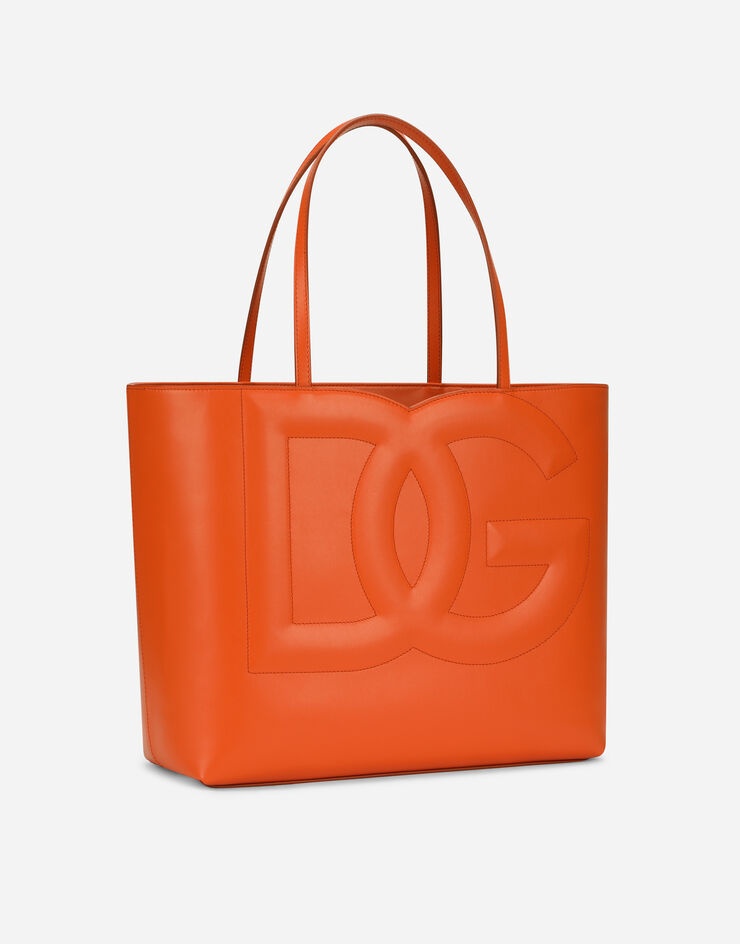 Medium calfskin shopper with logo - 3