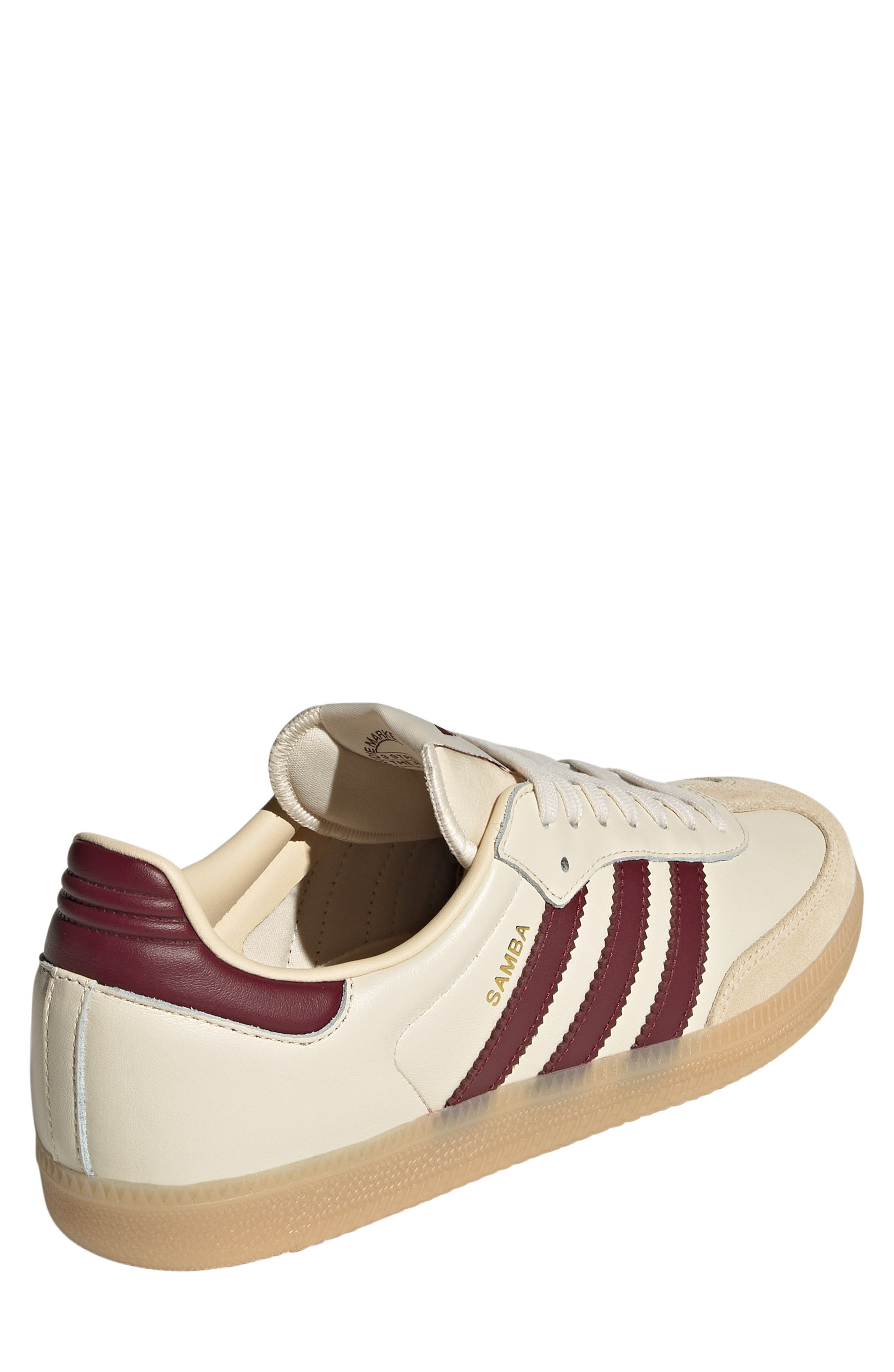 adidas Samba OG Sneaker in Wonder White/Shadow Red/Gum at Nordstrom - 2