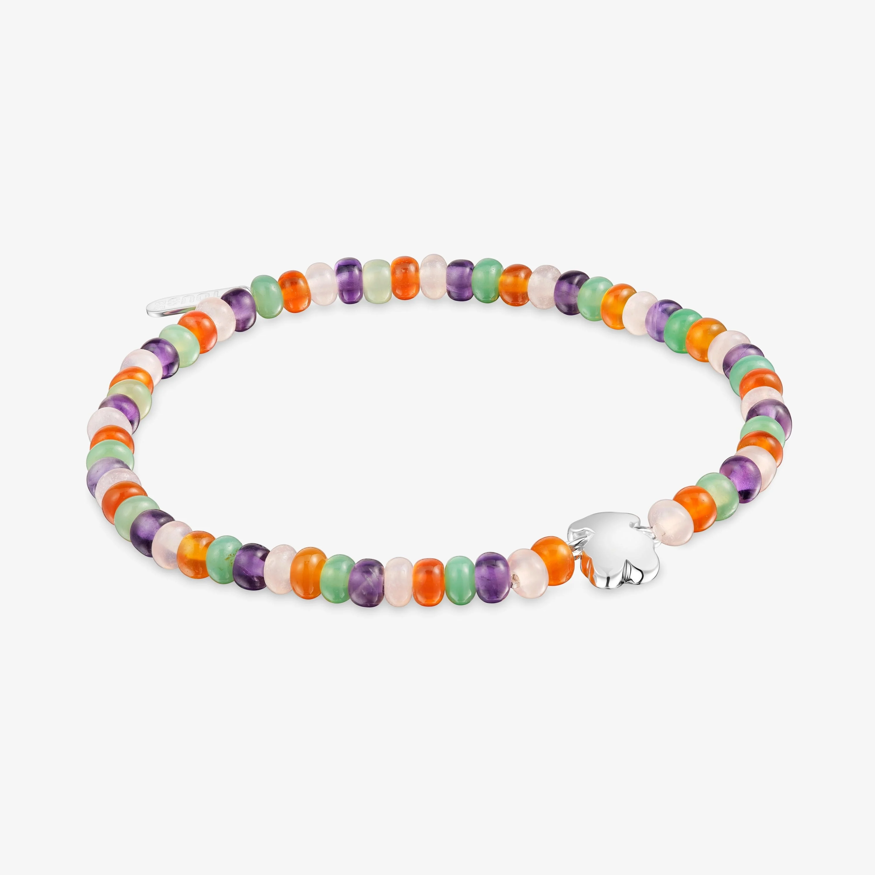 Elastic Bracelet with gemstones and a silver bear motif Bold Motif - 1