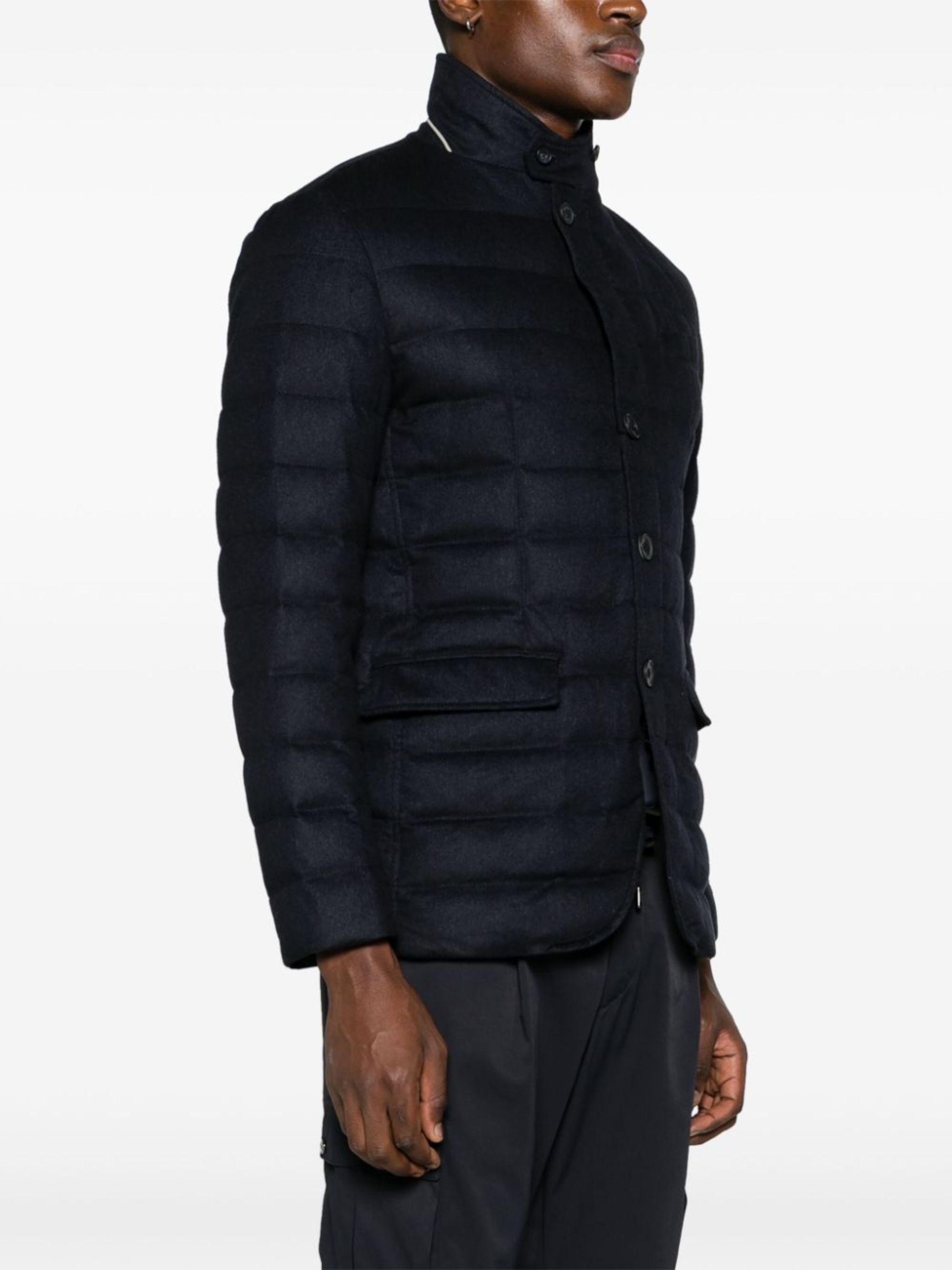 high-neck quilted down jacket - 3