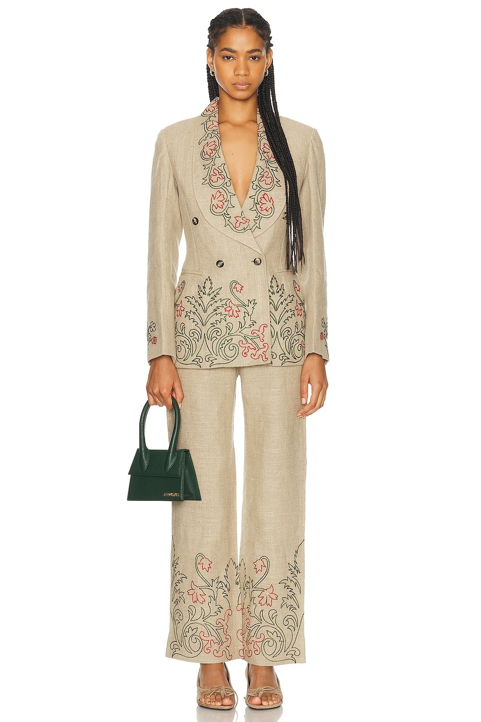 Embroidered Trumpet Flower Suit Jacket - 5