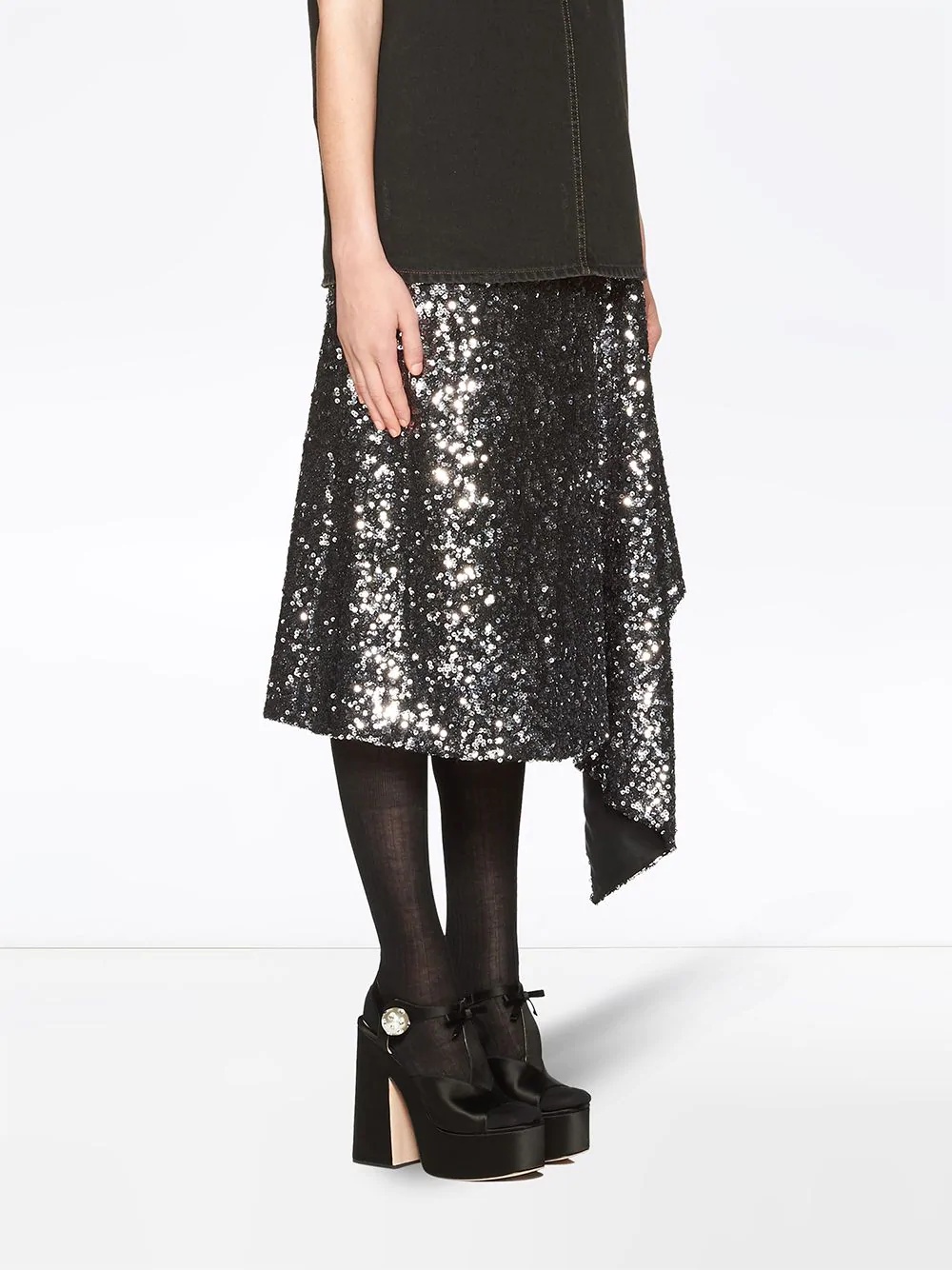 draped sequined skirt - 3