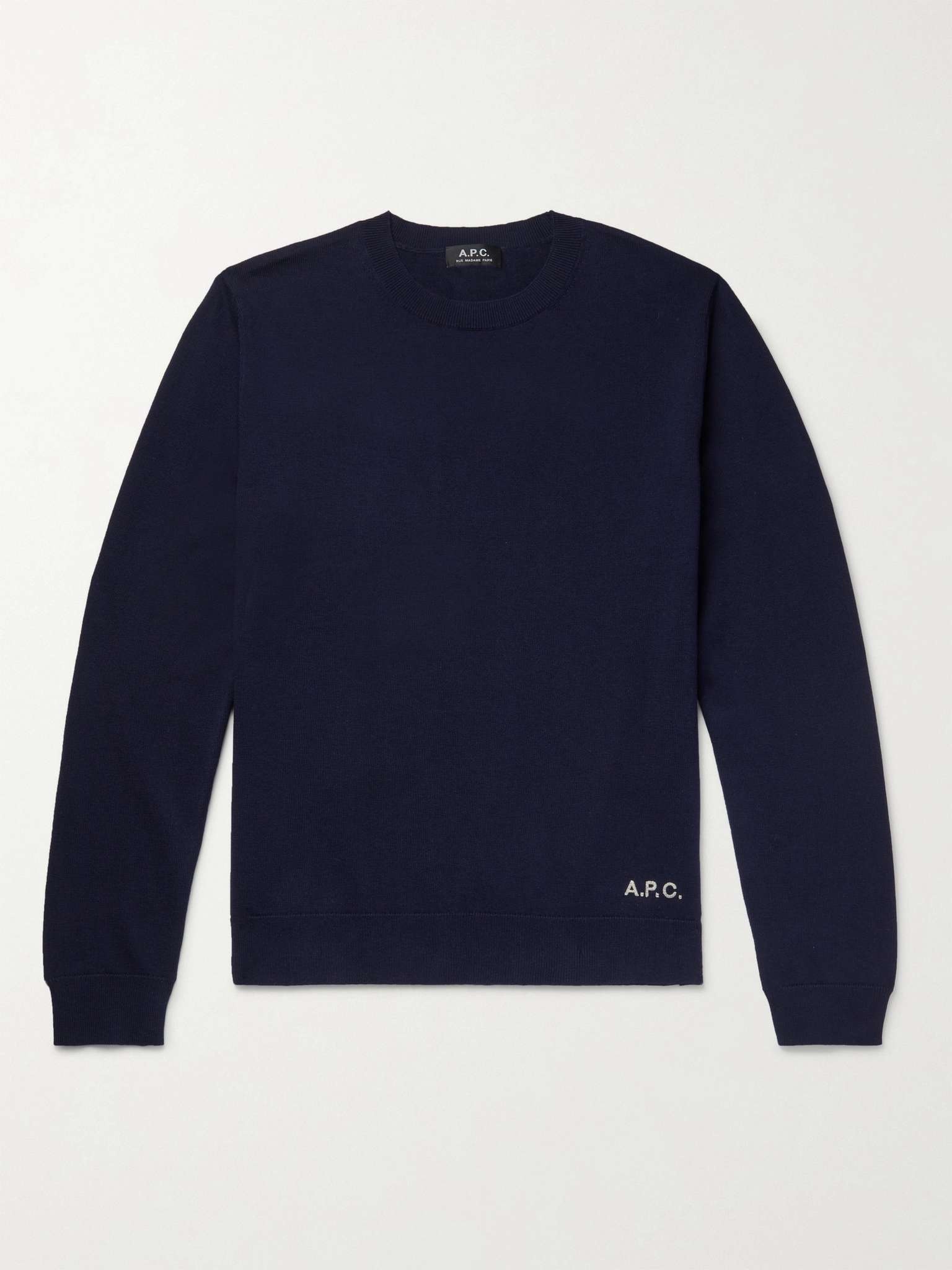 Logo-Embroidered Cotton and Cashmere-Blend Sweater - 1