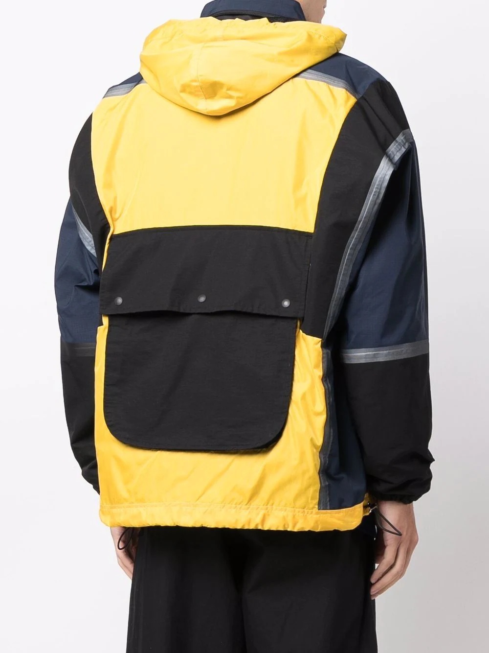 colour-blocl hooded jacket - 4