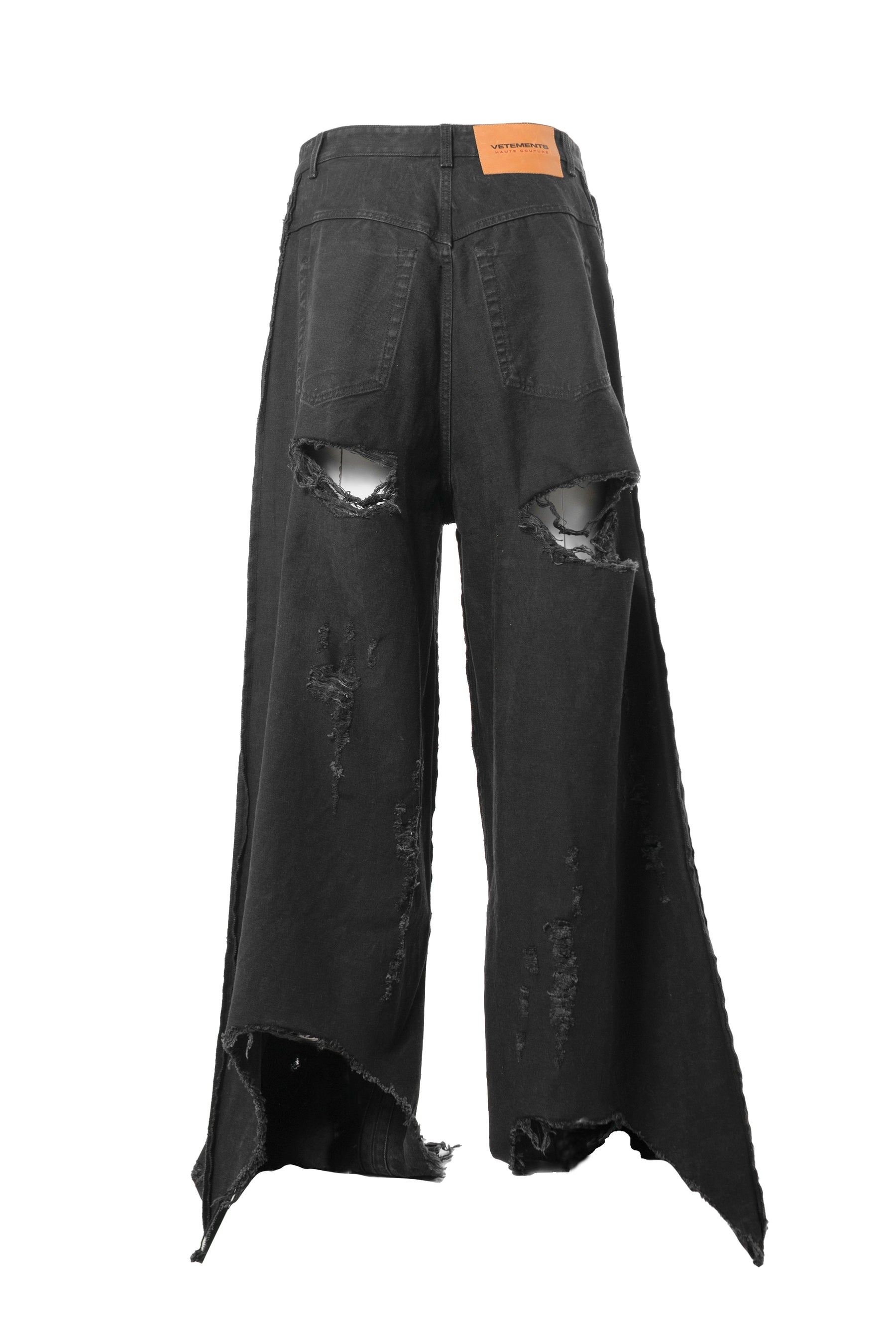 DESTROYED INSIDE-OUT BAGGY JEANS / BLK - 2