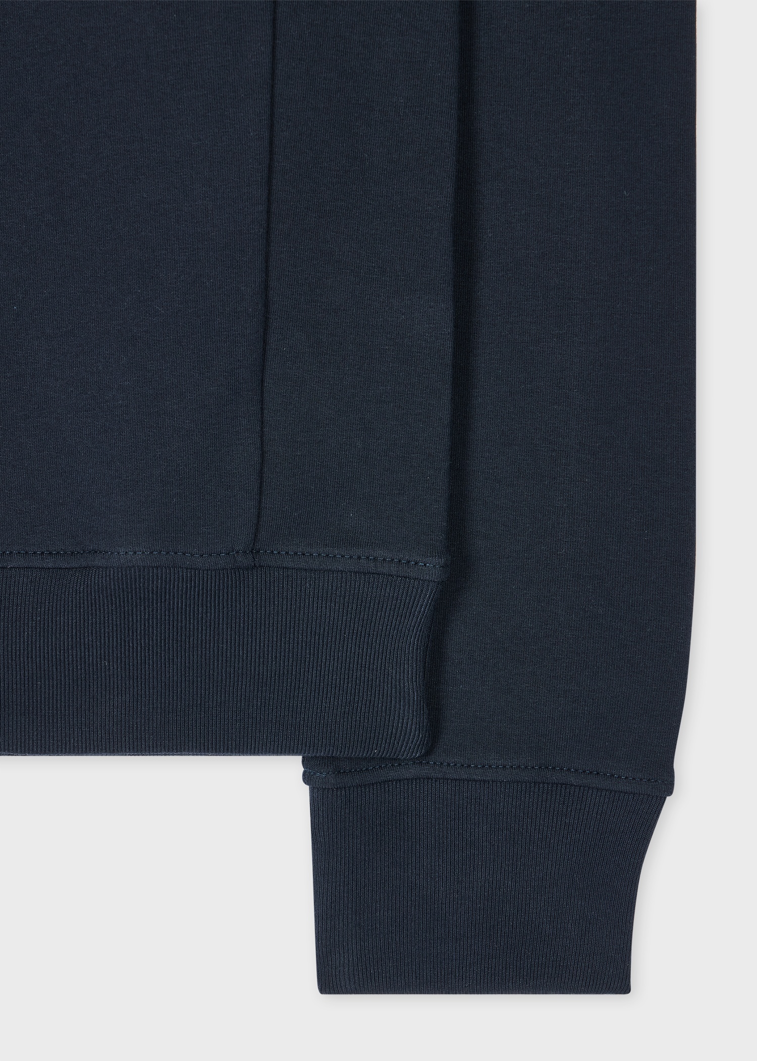 Navy Cotton Seersucker Panel Sweatshirt - 2