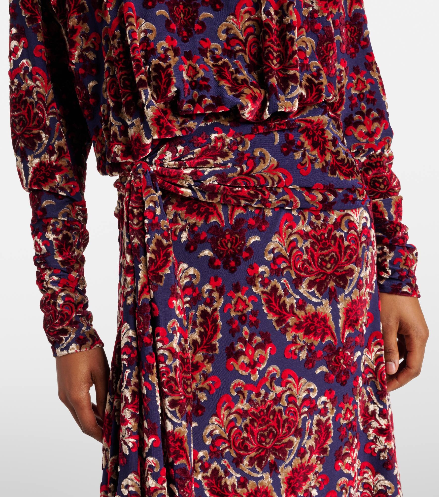 Draped jacquard maxi dress - 5