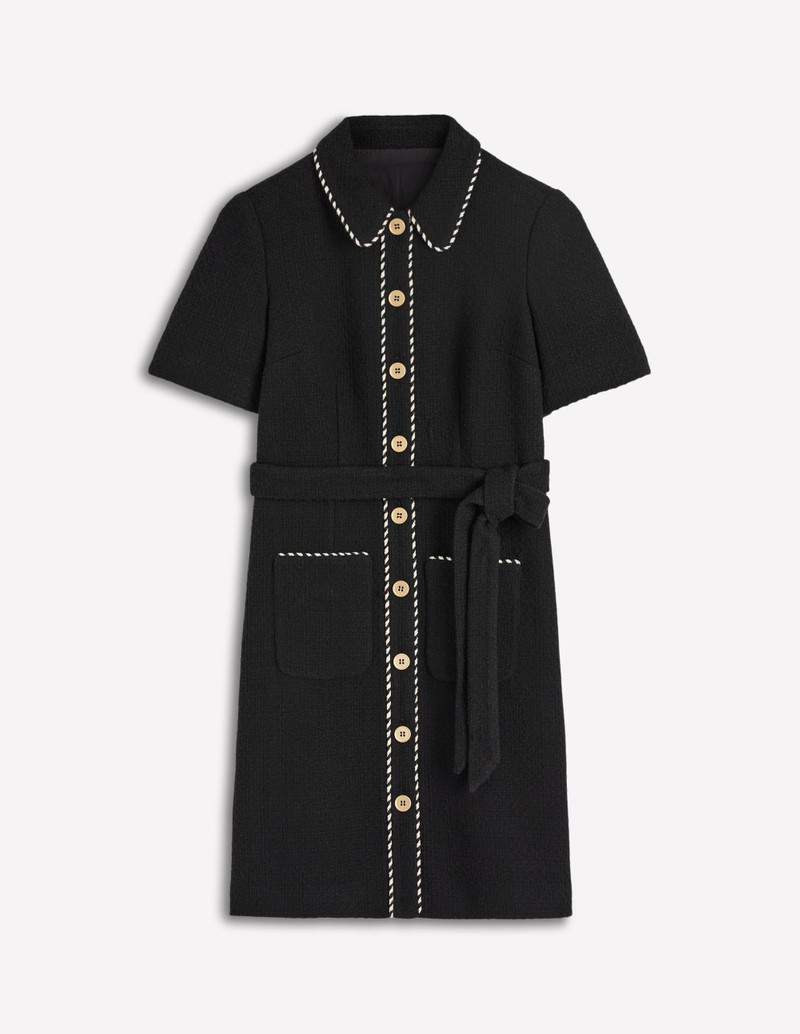 Loren Trim Short Dress-Black 1