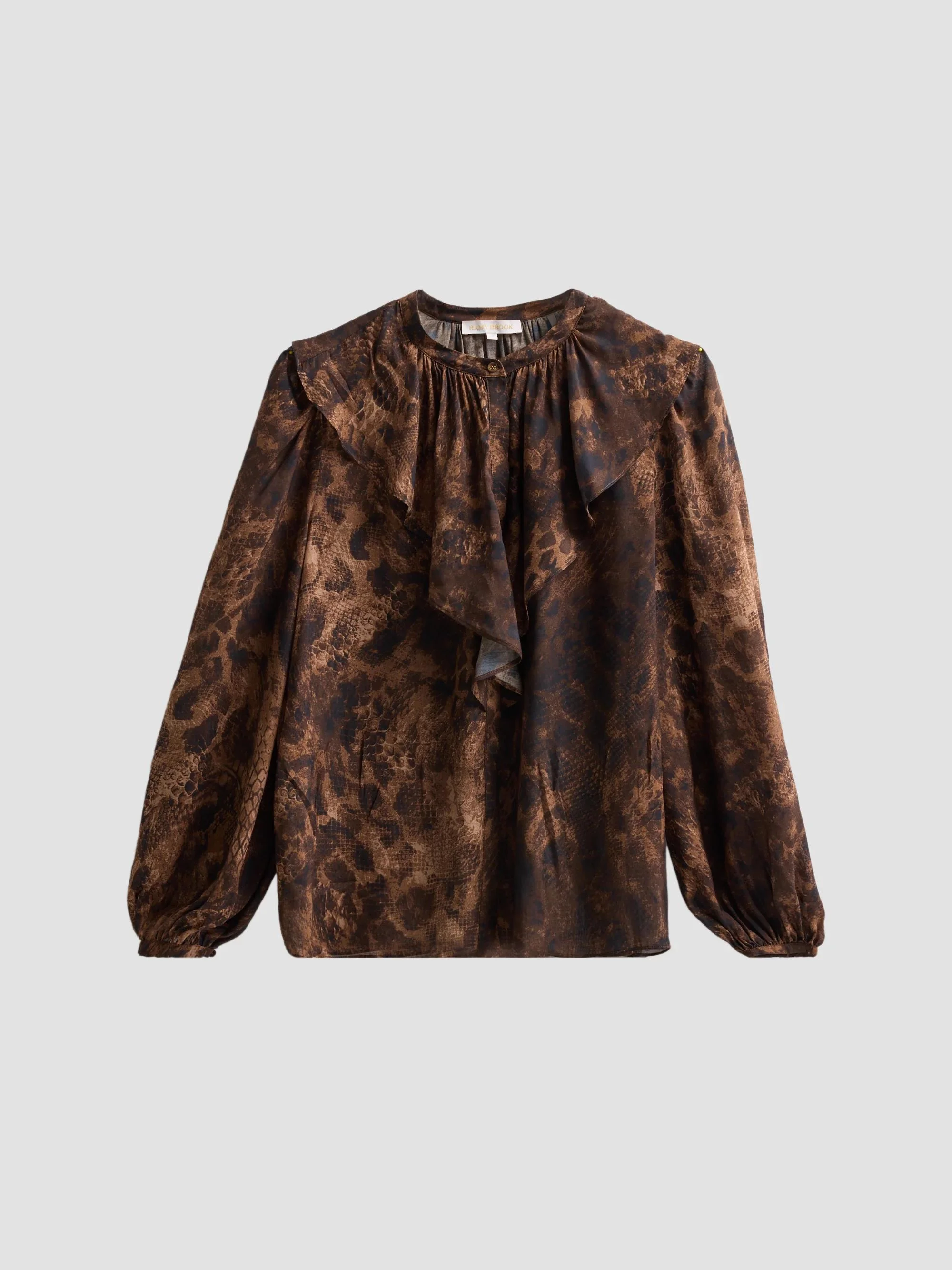 Women's Star Snakeskin-Print Satin Blouse - Heritage Brown Python - 1