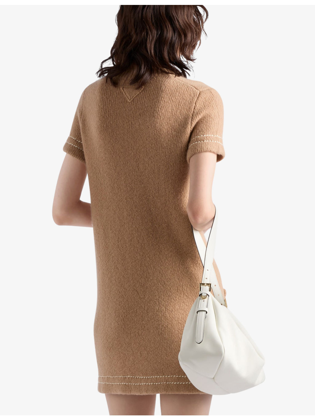 Triangle-logo cashmere knitted mini dress - 3