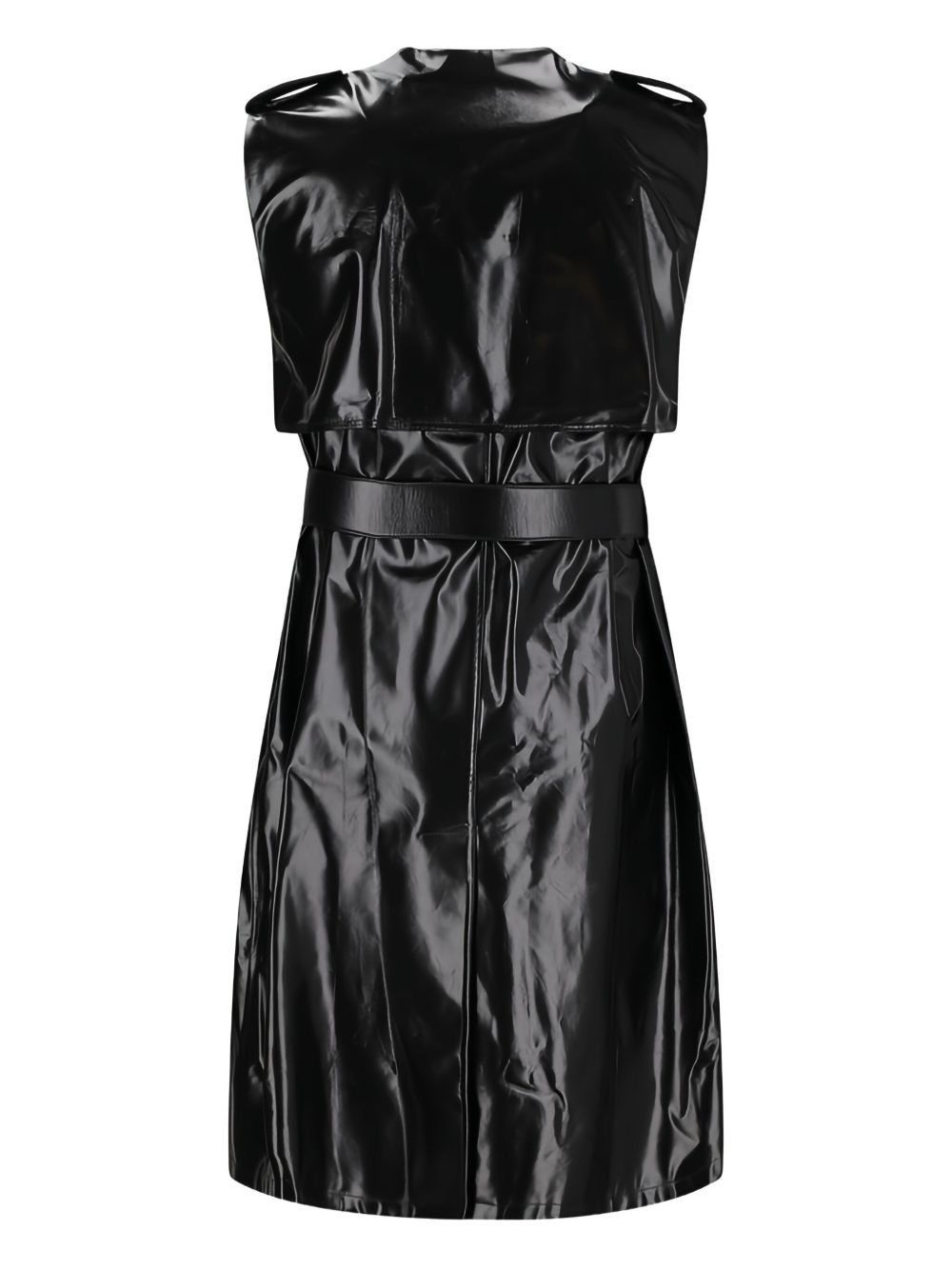 sleeveless belted coat - 2