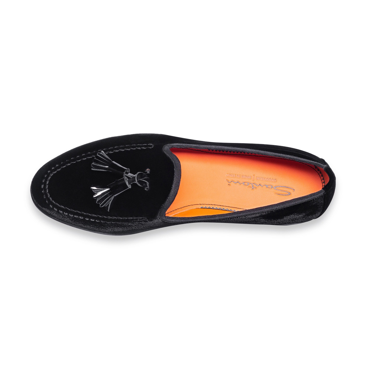 Men’s black velvet Andrea tassel loafer - 4