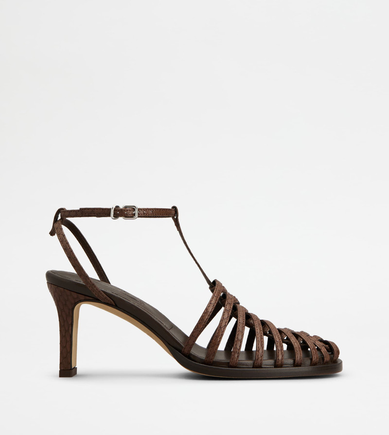 SANDALS IN REPTILE - BROWN 1