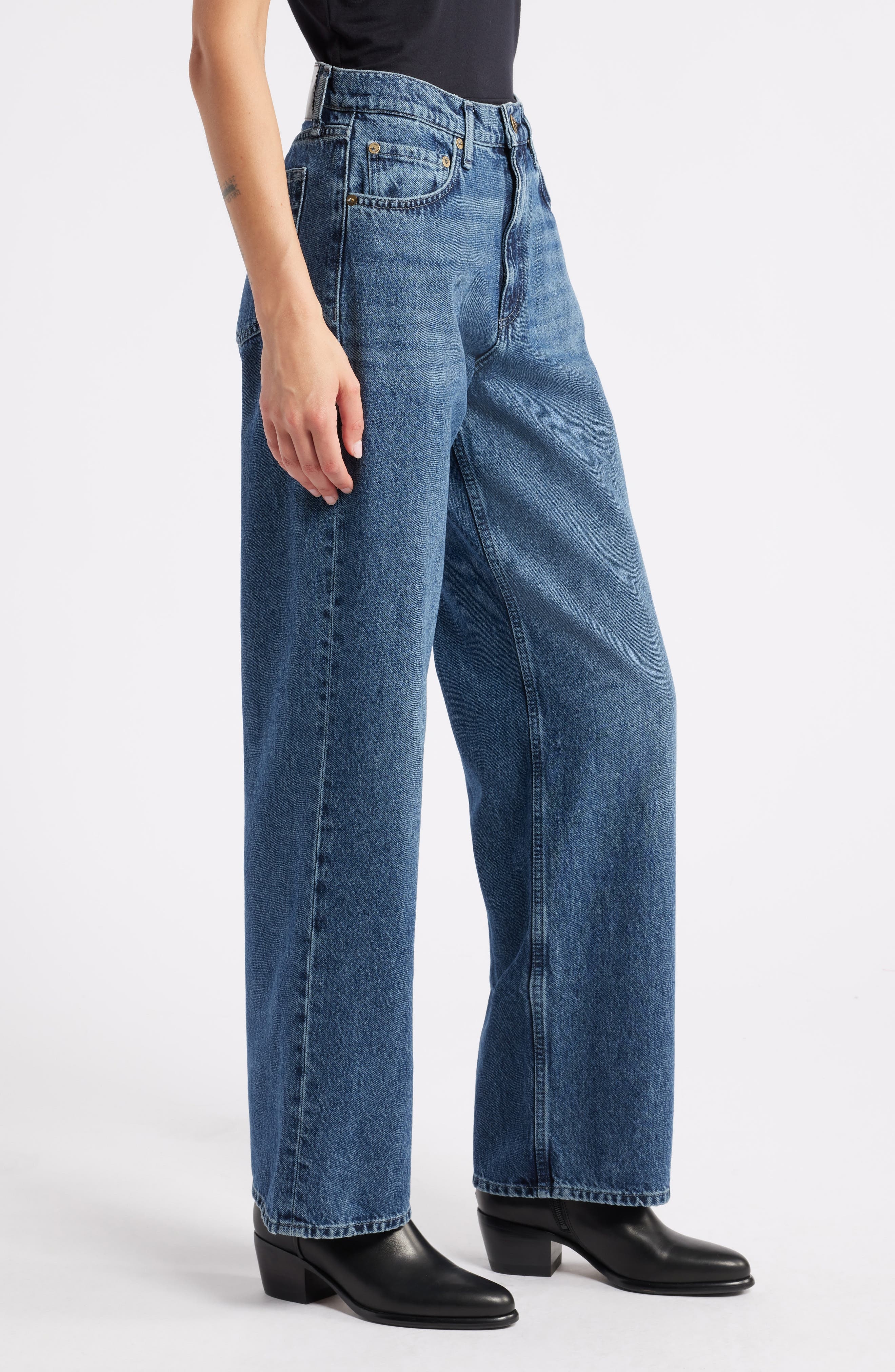 rag & bone Shea High Rise Relaxed Straight Leg Jeans in Adeline at Nordstrom - 3