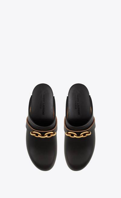 SAINT LAURENT le maillon clogs in smooth leather outlook