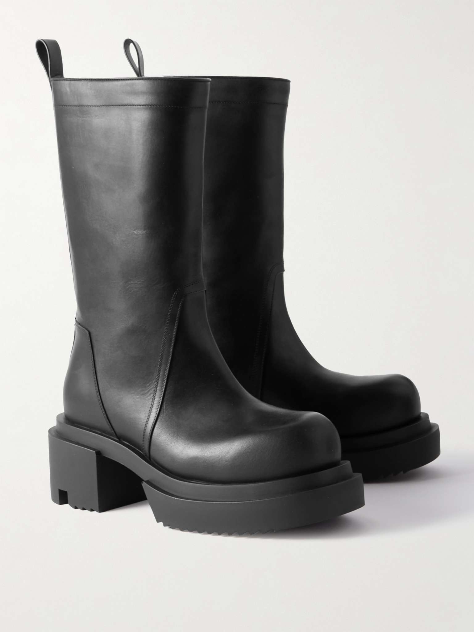 Platform Leather Boots - 4