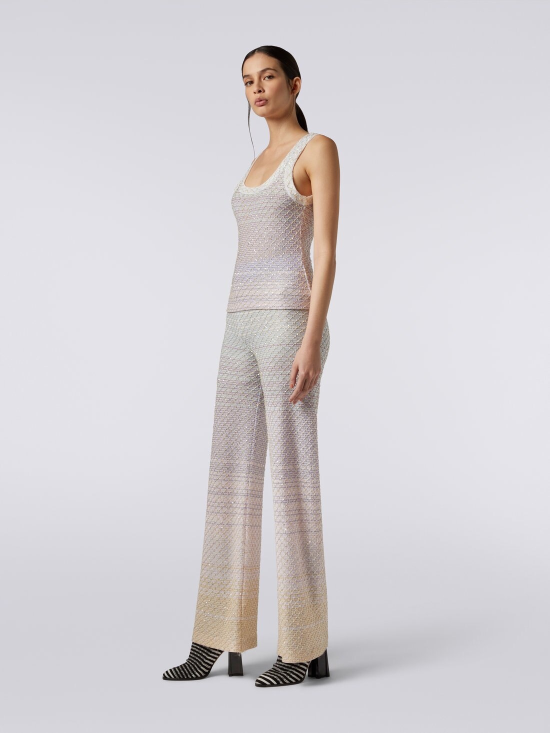 Viscose blend tank top with sequins - 3