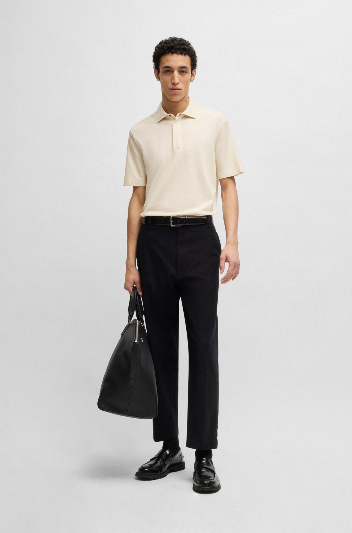 REGULAR-FIT POLO SHIRT IN BRUSHED FLANNEL - 4