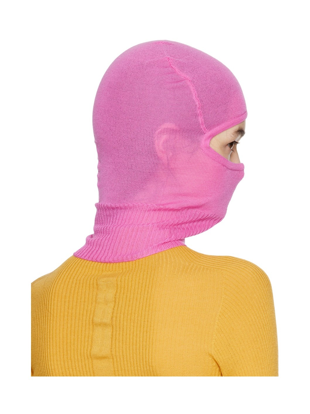 Pink Ribbed Balaclava - 3