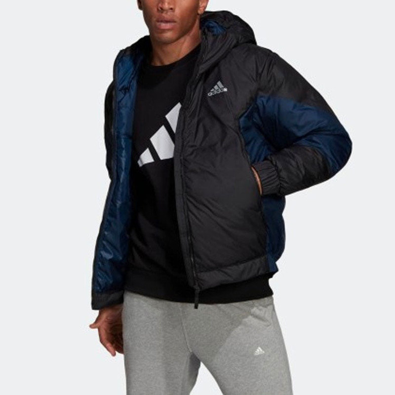 adidas adidas Outdoor Sports Stay Warm hooded down Jacket Navy Blue GV5353 outlook
