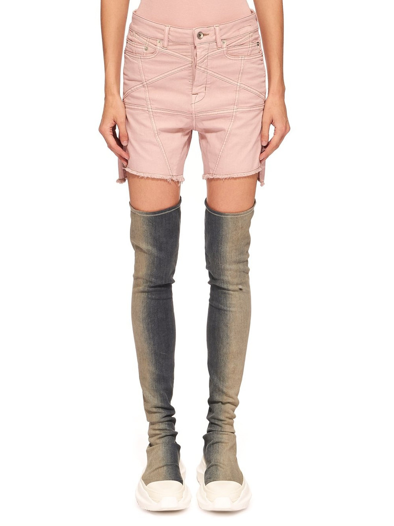 raw-cut denim shorts - 1